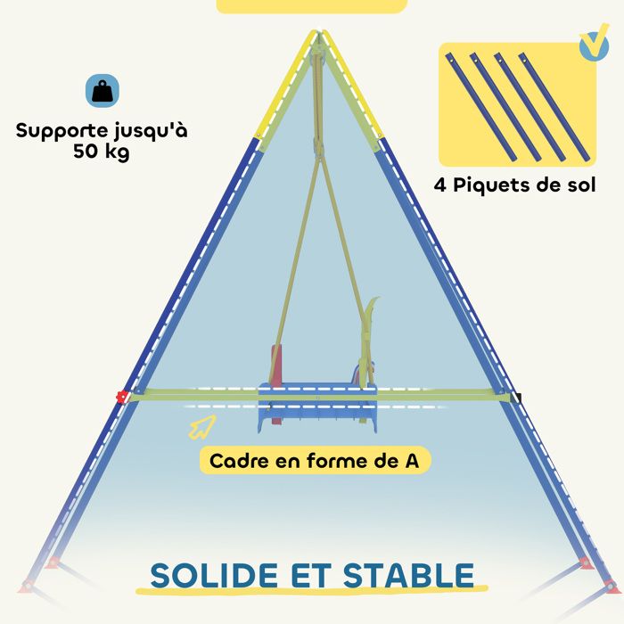 Balançoire 3-en-1 évolutive – Siège Amovible, Hauteur Réglable, De Bébé à Ado !