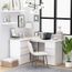 Bureau D Angle Blanc Avec 6 Tiroirs Et 2 Etageres 145x100x76 Cm Agglomere Achat Vente Bibliotheque Meuble De Bureau Soldes Sur Cdiscount Des Le 20 Janvier Cdiscount