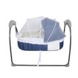 Transat électrique 5 vitesses balançoire pour bébé berceau transat jusqu'à 18 kg bleu-0