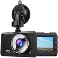 Double caméra de tableau de bord avec vue arrière, 1080P, 3.2 pouces, Full HD, Dashcam, enregistreur vidéo, V CHANCELIERE --0