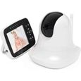 Babyphone Video CACAGOO Moniteur Bébé sans Fil avec Rotation 360°, Zoom Panoramique à Distance Caméra 1080p, 3.5" LCD Couleur Survei-0