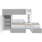 WEBER INDUSTRIES WEBER Lit superposé enfant contemporain blanc et gris - l 90 x L 190 cm - TWIN