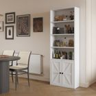 ALIGHTUP - Armoire à vitrine, 4 x étagères + 2 x portes, Rangement spacieux - 60 x 23,5 x 180, Blanc