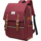 FREEBIZ Sac à Dos Ordinateur Portable Imperméable avec Pris USB pour Bureau Scolaire Affaire Voyage Unisexe (Rouge)