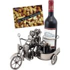 HENRY BRUBAKER BRUBAKER Porte-bouteille de vin - Couple à moto side-car - Sculpture en Métal - Idée cadeau - Carte de vœux incluse: Cuisine &
