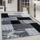 Homebyhome Tapis moderne à poils ras, tendance Noir Tapis 120x170 cm motif à carreaux abstrait, tapis moelleux