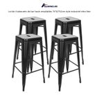 QUIIENCLEE Lot de 4 tabourets de bar hauts empilables 76*42*42cm style industriel rétro Noir