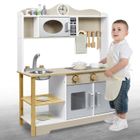 Jouet de cuisine - YRHOME - Ensemble en bois - 65x24x85 cm - Jaune et blanc - Pour enfants à partir de 3 ans