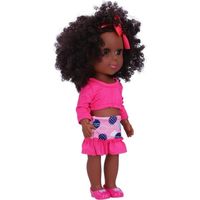 Drfeify Poupée fille noire 14in bébé Reborn poupée africaine fille noire poupée réaliste bébés fille enfant cadeau