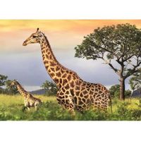 Puzzle 1000 pièces - DINO - Famille Girafe - Animaux - Adulte - Coloris Unique