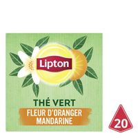 LOT DE 3 - LIPTON - Thé vert Fleur d'Oranger et Mandarine - boite de 20 sachets