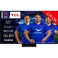 TV QLED TCL 55MQLED87 - 4K Mini LED 139 cm - Google TV - Dolby Atmos - Blanc
