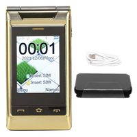 RHO-7374286167287-Flip 3G Seniors Phone 3,0 pouces double face grand écran téléphone portable longue veille double SIM Or