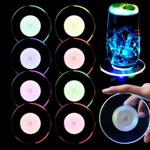 Lot De 30 Dessous De Verre LED Multicolores - 6cm Diamètre - 7 Couleurs Changeantes - Autocollants