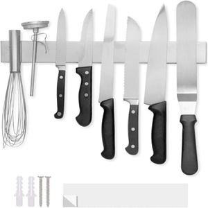 NATRUSS Porte-Couteau en Acier Inoxydable argenté Porte-Couteau à Double Barre Cuisine pour la Maison 40cm 