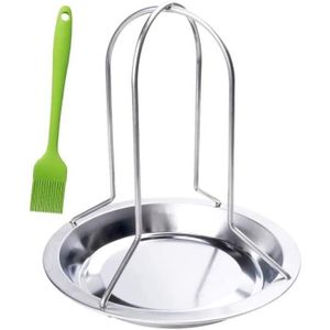 Support de poulet pliable pour r/ôtir /à bi/ère barbecue barbecue barbecue accessoires de grill. Pour four barbecue Support vertical pour poulet avec po/êle /à goutte