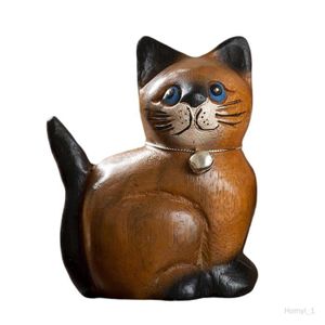 Figurine chat Stratford, petits chats en résine sur bois -  France