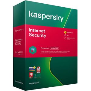 ANTIVIRUS KASPERSKY Internet Security 2020, 3 postes, 1 an