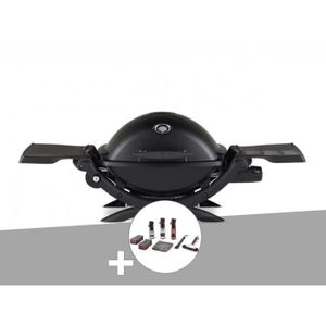 BARBECUE Barbecue gaz Weber Q 1200 Noir avec Kit de nettoya