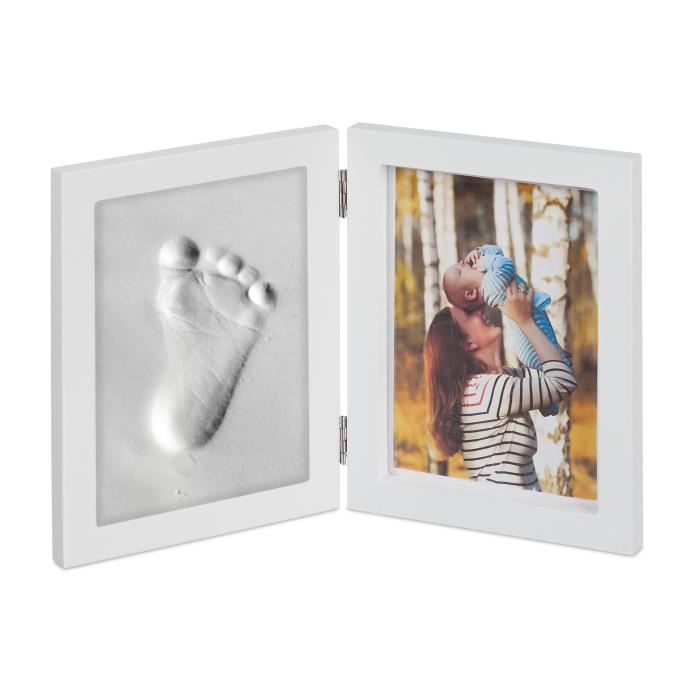 VGEBY Kit pieds et mains bébé - Cadre photo - Encre noire - Cadeau