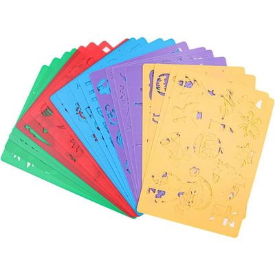 Mimtom Kit De 58 Pochoirs à Dessiner – 370+ Formes – Valise De Rangement – Crayons, Carnets, Ciseaux – Pour Enfants Dès 3 Ans – Idée Cadeau Créatif