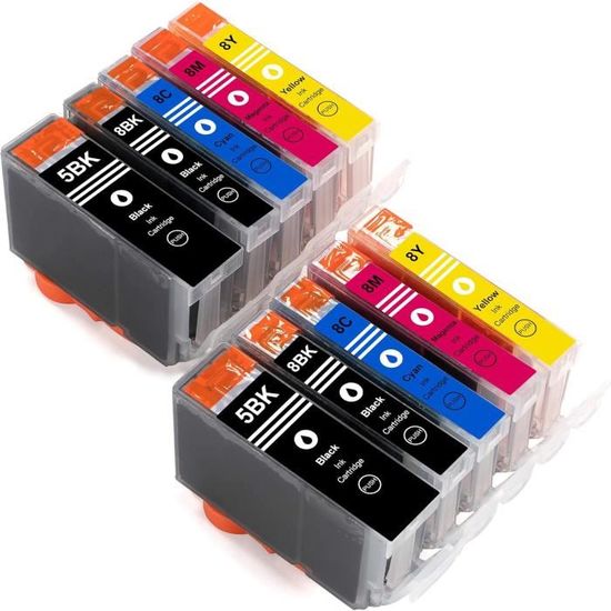 5 Cartouches D'encre Compatibles Pour Canon PGI5 / CLI8 - Imprimante IP4200 - Avec Puce - Neuf Sous Blister