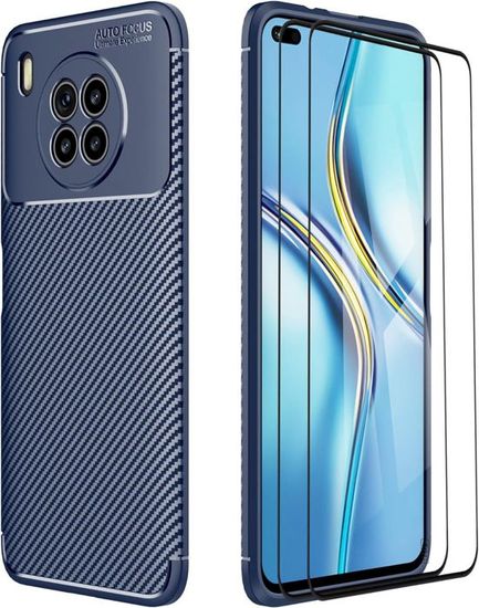 EASSGU Custodia In Pelle Per HUAWEI Nova 8i / HONOR 50 Lite – Portafoglio Con 3 Slot Carte E Supporto Magnetico, Blu