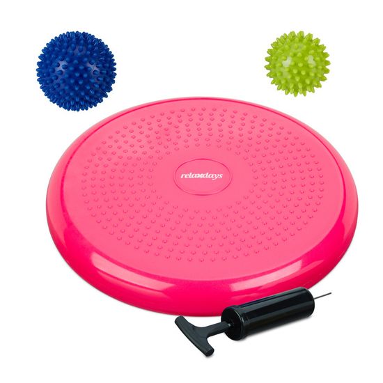 2 Gros Ballons De Fitness Aurora Avec Pompe - Rose Et Noir - Occasion