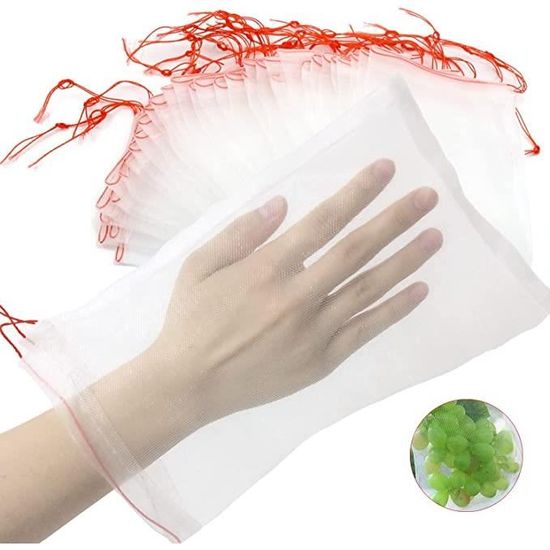 Filets De Protection Pour Fraises Et Raisins - Lot De 100 Sacs En Maille 10x15 Cm, Avec Cordon De Serrage - Anti-insectes, Réutilisables