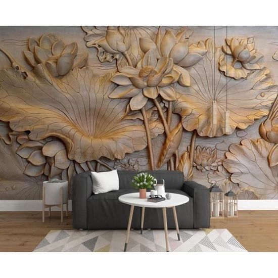 Papier Peint Soie, 200×140cm, Lotus blanc sacré, pour Salon Chambre