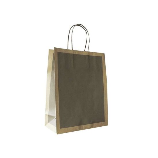 Shopper Take Away In Carta Kraft - Con Fondo Quadro, 50 Pezzi, Bianco - Foto 13
