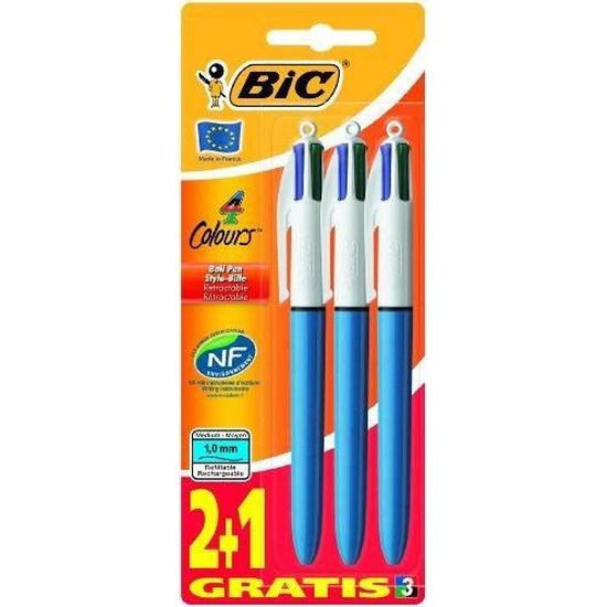 BiC Stylo 4 couleurs Pack économique de 2 + 1 gratuit (Import Royaume Uni)  - Cdiscount Beaux-Arts et Loisirs créatifs