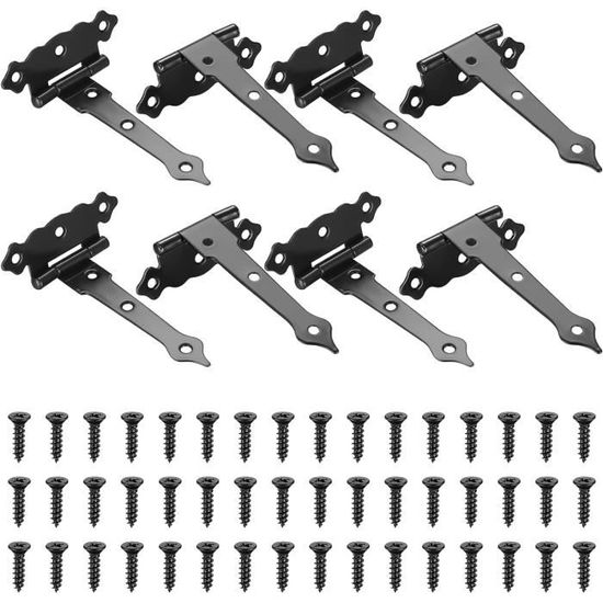 Lot De 2 Grandes Charnières Factices Fleur De Lys – Pour Porte De Garage Ou Grange, 16 Pouces (Fer Forgé Aspect)