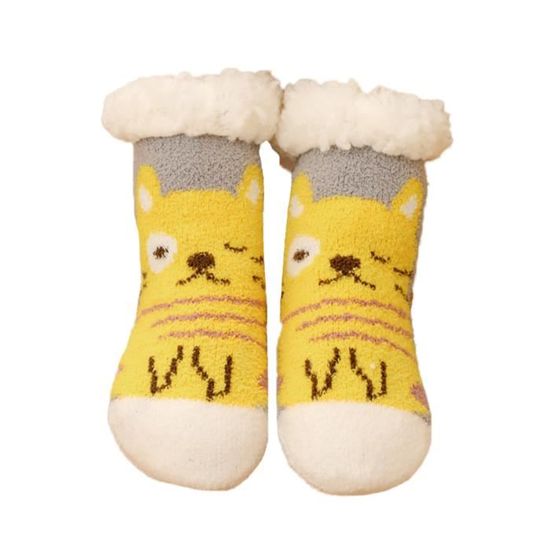 4 Paires Chaussettes Bébé Bigqin - Antidérapantes, Coton, Motifs Animaux Mignons