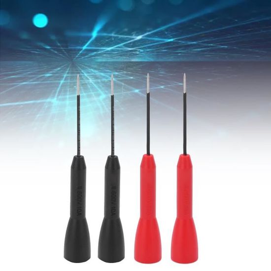 Aiguilles Pénétrantes Isolées Pour Multimètre – Sondes De Test 10A 600V – Lot De 4 Ou 6 Pièces – Sécurité Optimale