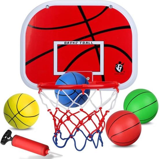 Herenear Mini Panier De Basket Enfant – Mural 30 Cm Avec 2 Ballons Et Pompe – Intérieur, Porte, Mur – Développe Coordination – Cadeau