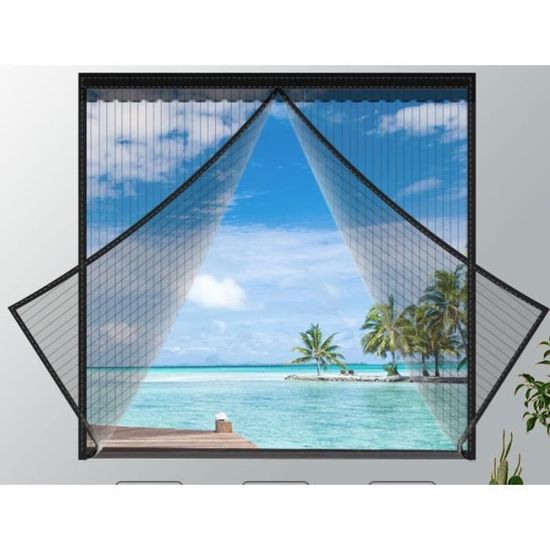 Moustiquaire Porte Fenetre 140x230,Rideau Moustiquaire Magnétique Blanc