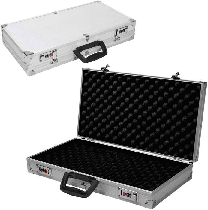 GOPLUS Valise à Pistolet en Aluminium avec 2 Serrure à Combinaison,Coffre à Fusil,Valise de Rangement Sécurisée et Solide, Malette