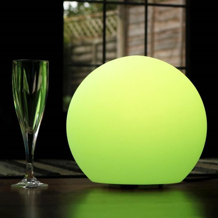 30cm Sphère Lumineuse LED, Lampe de Table Chevet Design Moderne Multicolore, Lumière Ambiance + Télécommande de PK Green