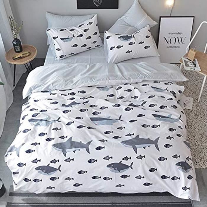 Coffret Multi-Jeux OJS9V 1 pour cent de coton animal cactus impression housse de couette ensemble double reine réversible dessin ani