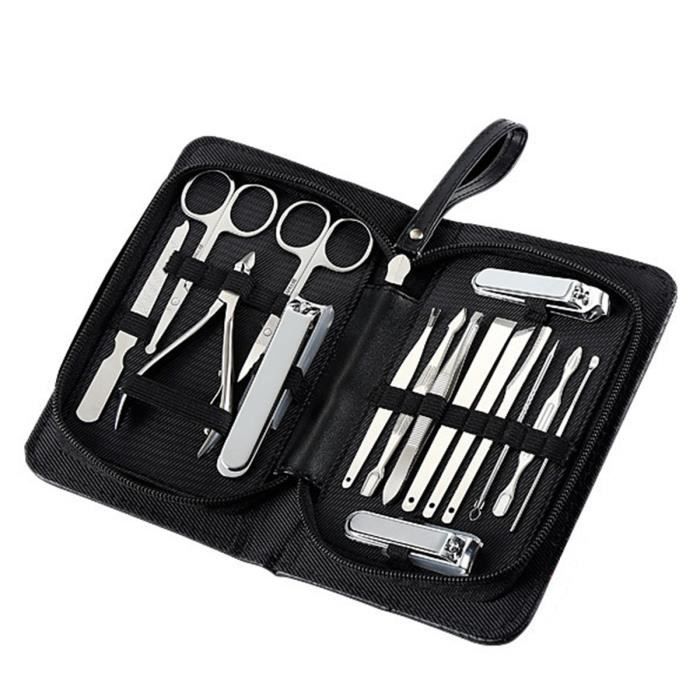Kit Manucure Pédicure, 16 En 1 Outil De Coupe-ongles Complet Professionnel En Acier Inoxydable Avec Etui Exquis En