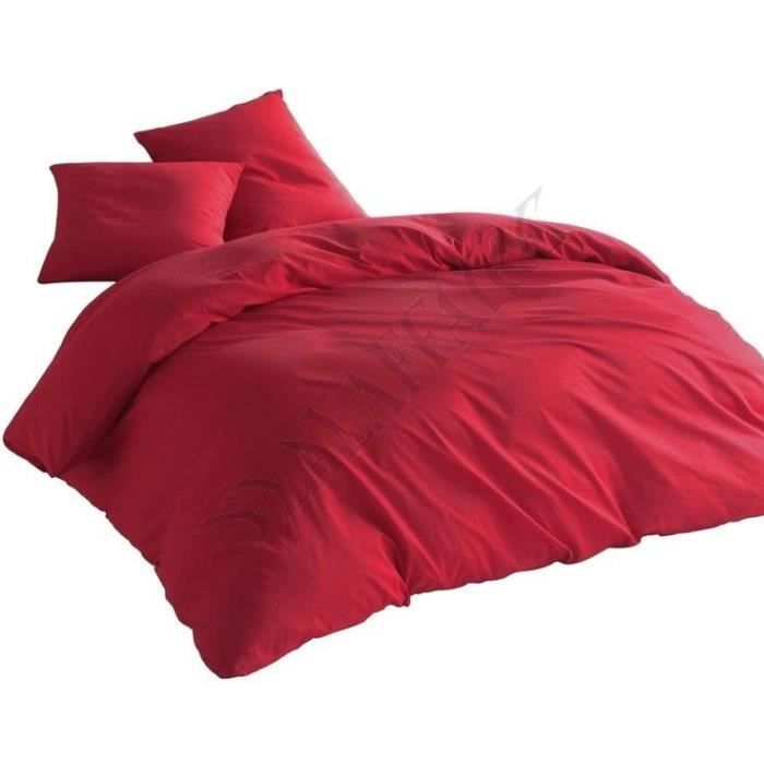 Parure de lit Housse de couette Rouge Uni - 220x240cm