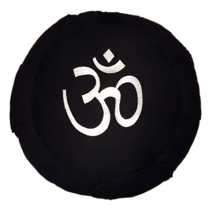 zafu broderie -OM- Noir-argent