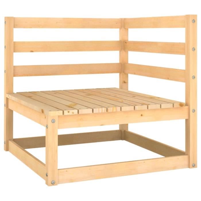 Chez Barry® 30488 Canapé d'angle Fixe 1 places Relaxation, Meuble de Jardin, Bois de pin massif Haute qualité