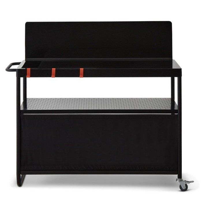 Chariot pour plancha Infinite 100 - BRASERO - Desserte extérieur - 3 niveaux de rangement - Crédence anti-vent null Noir