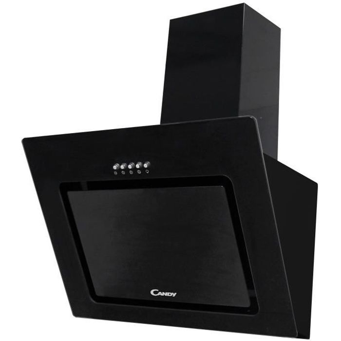Hotte Inclinée CANDY CVMAD60/1N - L 60 cm - Noir - 463,3 m³/h max - 65 dB max - 3 Vitesses