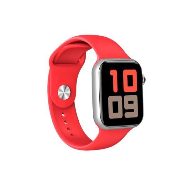 Montre connectée DCU colorée avec deux bracelets blanc et rouge avec écran haute définition en verre incurvé 2.5D (1,69 \