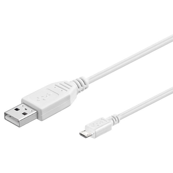Câble USB 2.0 A mâle vers micro USB mâle 3m