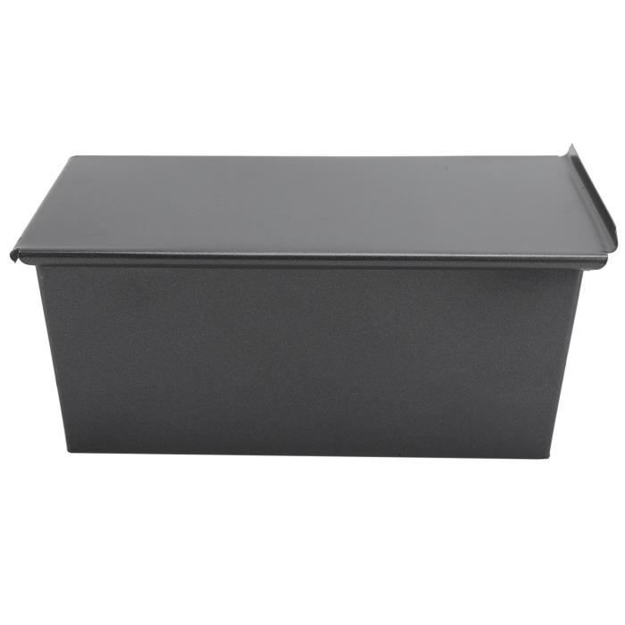 GOTOTOP Boîte de toasts Boîte à Toasts Antiadhésive Noire Moule de Cuisson de Pain en Acier au Carbone avec Couvercle Ustensiles