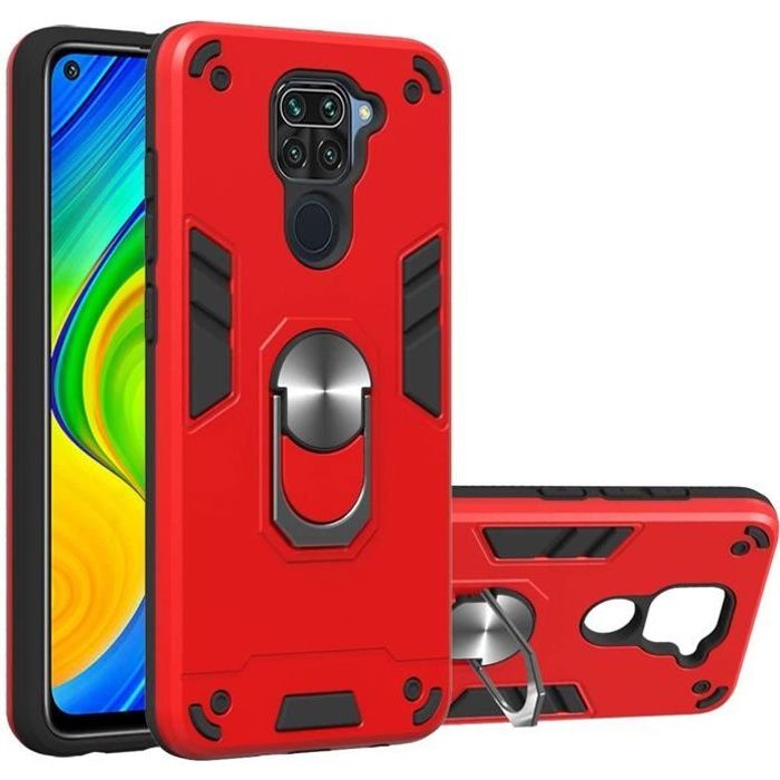 Coque Redmi Note 9 Rotatif à 360 Degrés Bague Anneau, Silicone TPU + PC Double Couche Housse Xiaomi Redmi Note 9 - 10X 4G (RoNT